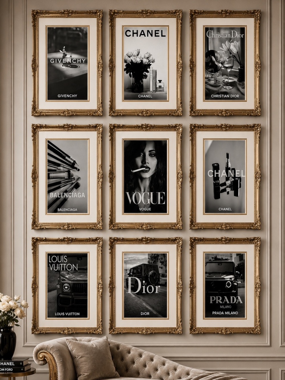 THE FASHION ELITE™ Pick Any 5 Luxury Designers Fashion Gallery Wall Art Prints